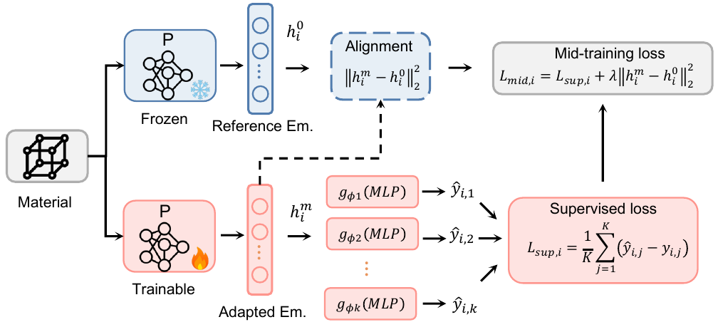 Physics-aligned mid-training stage
